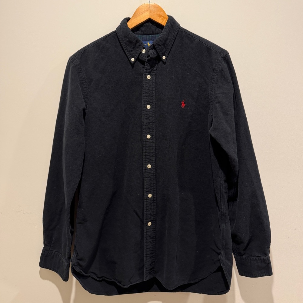 Ralph Lauren Black Flannel Casual Button Down Shirt